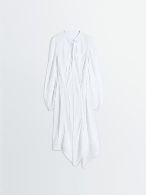 CREASED BIAS DRESS IN POLY VISCOSE TWILL