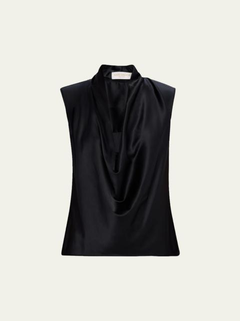Gregory Cowl-Neck Silk Blouse