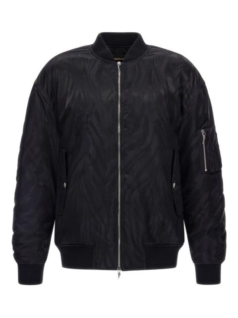 zebra-print bomber jacket