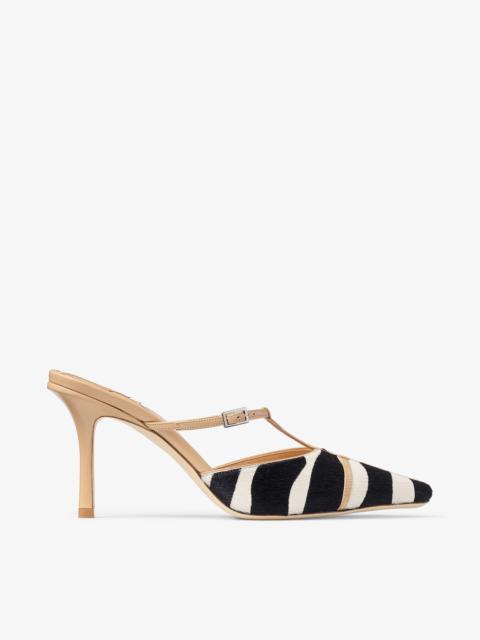 Gloria Mule 85
Natural Zebra Print Pony Leather Mules