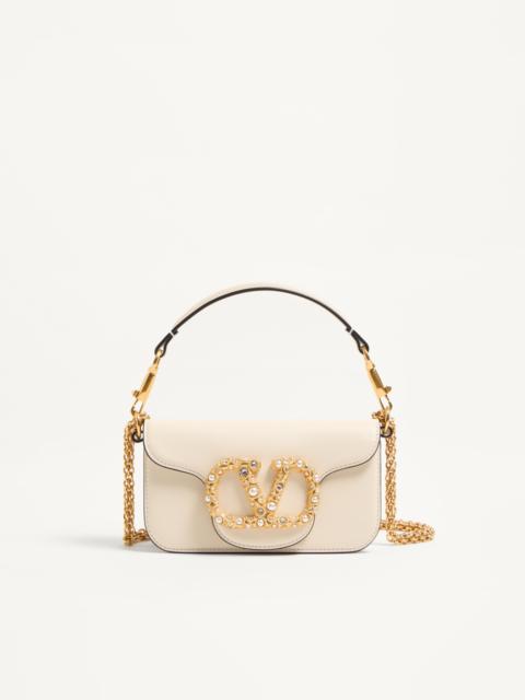 VALENTINO GARAVANI LOCÒ SMALL SHOULDER BAG IN CALFSKIN WITH JEWEL LOGO