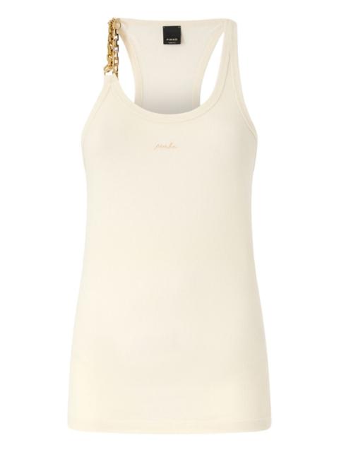 chain-strap ribbed tank top