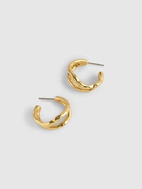 Hammered Sculptural Double-Hoop Earrings