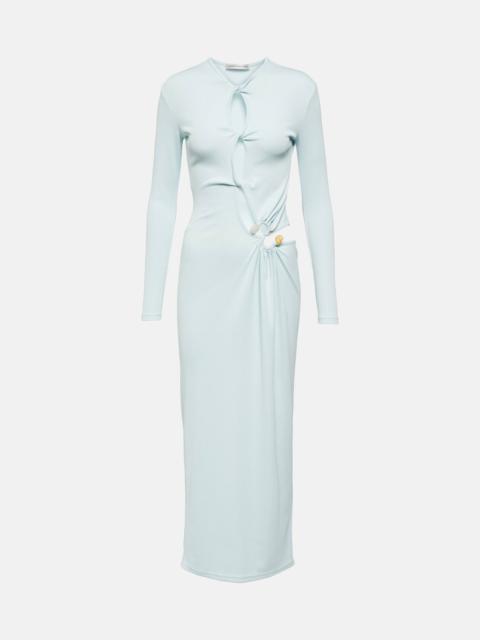 Gathered cutout maxi dress