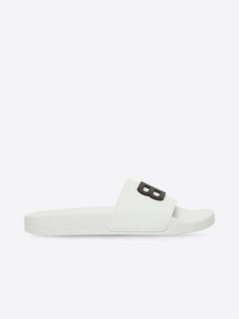 Women's Pool Slide Sandal in White/black