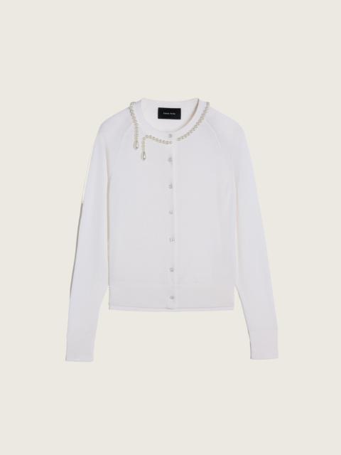 Beaded Classic Merino Silk Cardigan