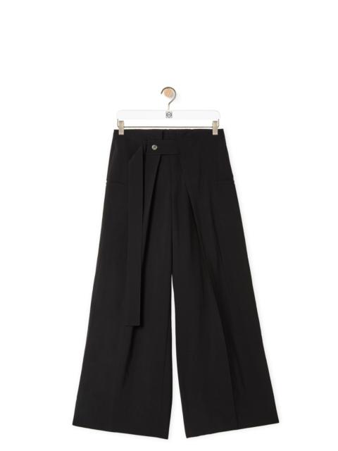 Cropped belted trousers in wool