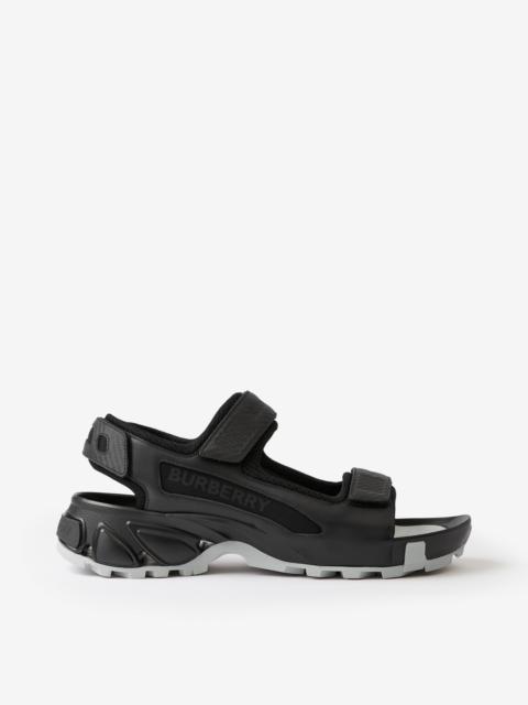 Logo print Leather and Nylon Arthur Sandals