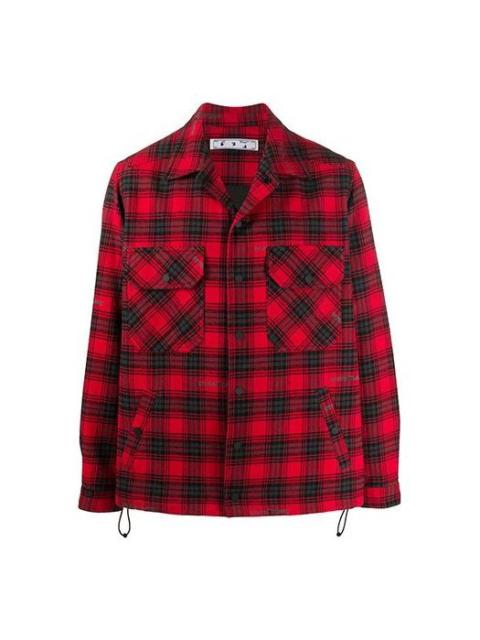 Off-White FW20 Cotton Arrows Printing Jacket Men Red OMEM001E20FAB0012510