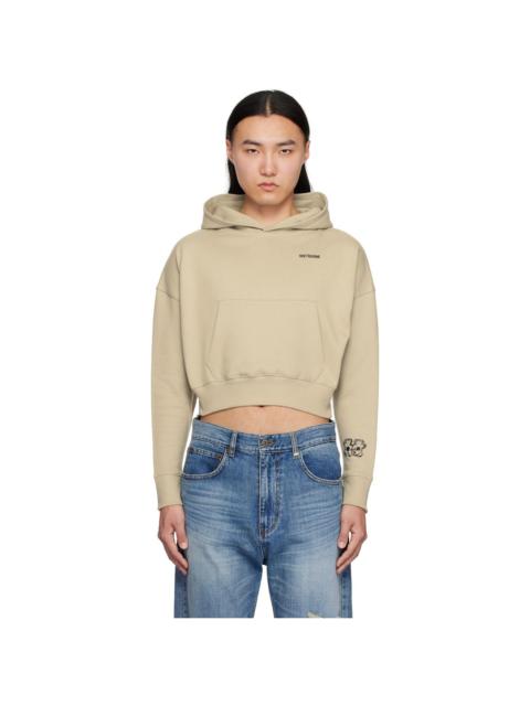 Beige Teddy Twins Sleeve Hoodie