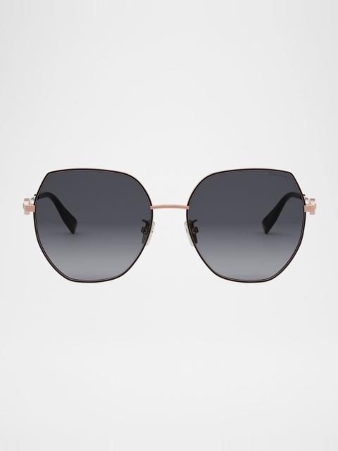 Round Metal & Nylon Sunglasses