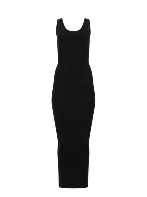 SQUARE NECK KNIT MIDI BLACK