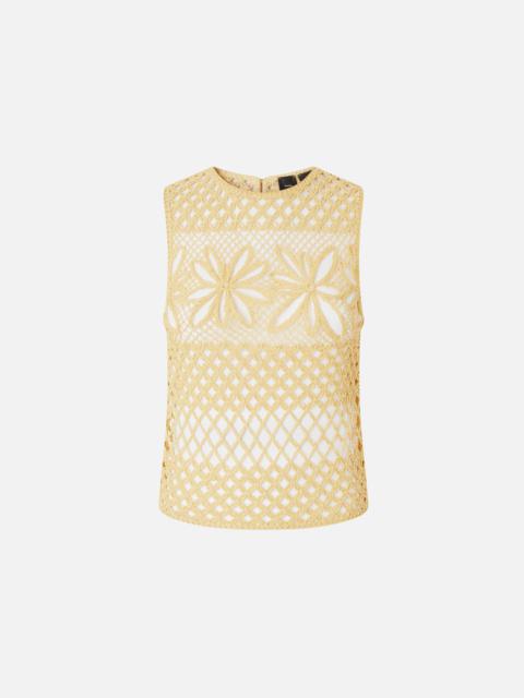 PERFORATED CROCHET SLEEVELESS TOP