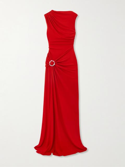 Blaine Embellished Gathered Jersey Gown