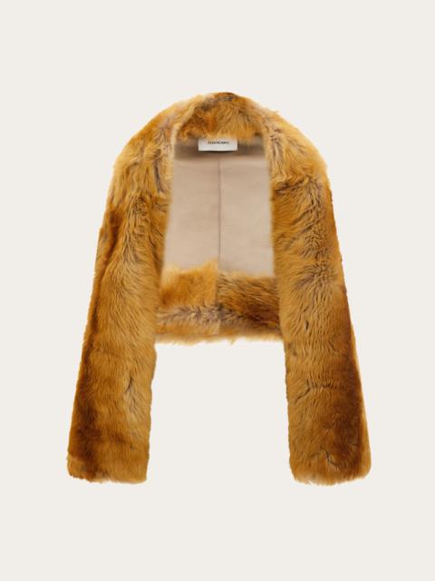 Shearling bolero coat