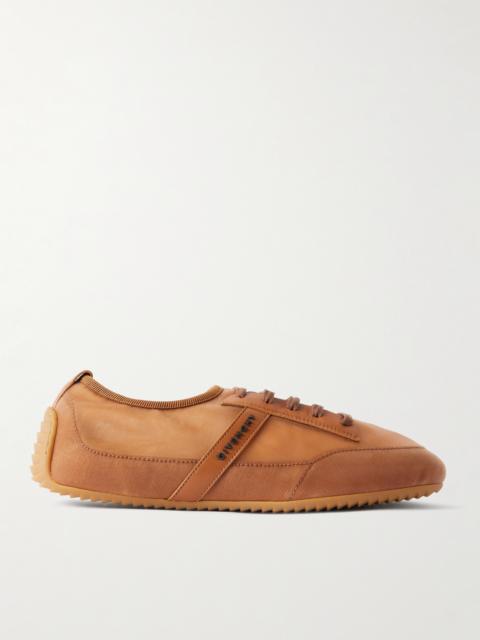 Leather-trimmed Mesh Sneakers