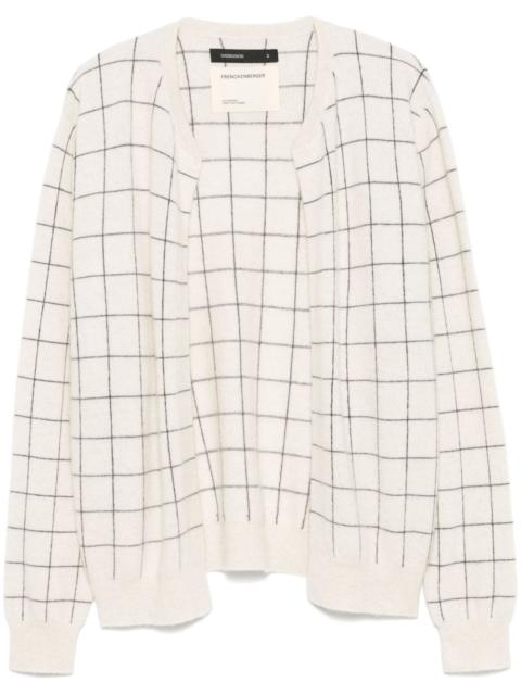 windowpane-pattern cardigan