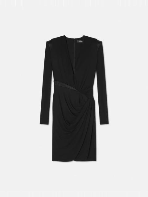 Deep V-Neck Crêpe Mini Dress