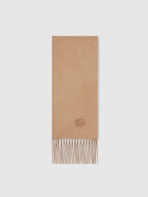 Cashmere scarf with patch