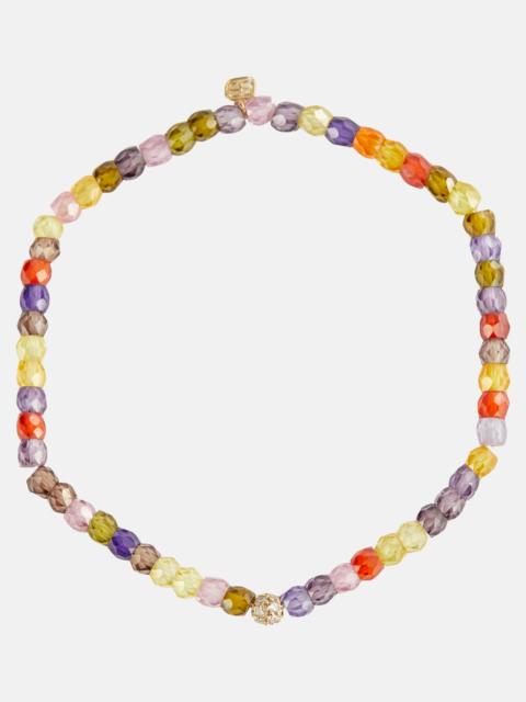 14kt gold zirconia bracelet with diamonds