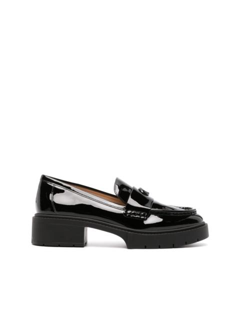 Leah patent-leather loafers