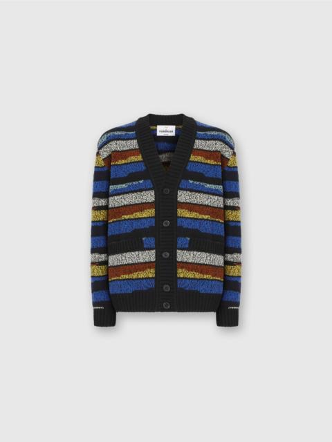 The cardigan in pure wool with inlay