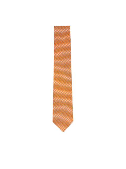 patterned silk tie