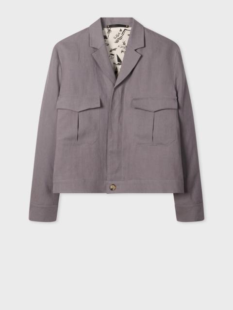 Mauve Linen Open-Collar Jacket