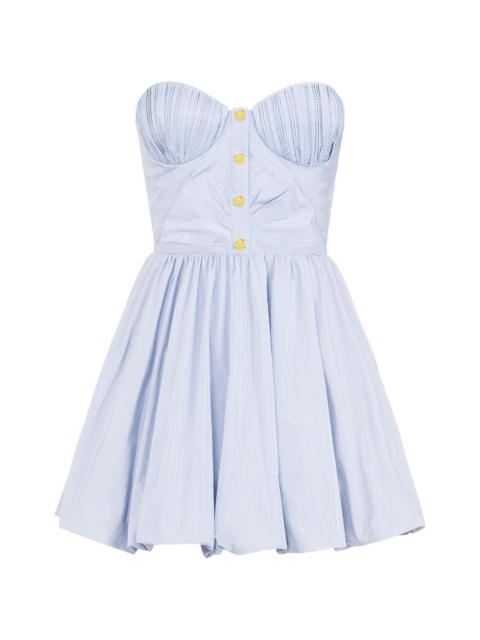 striped balloon mini dress