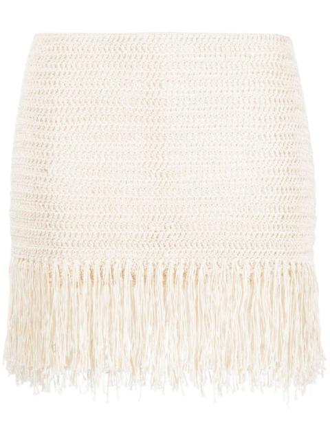 fringe-detail mini skirt