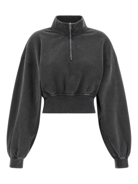 half-zip high-neck sweatshirt