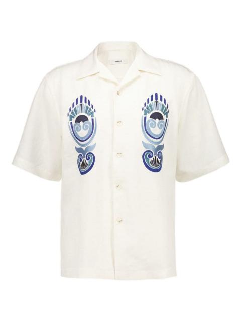 camp-collar embroidered shirt