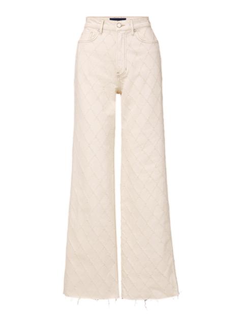 TAYLOR DIAMOND PRINTED WIDE-LEG JEAN