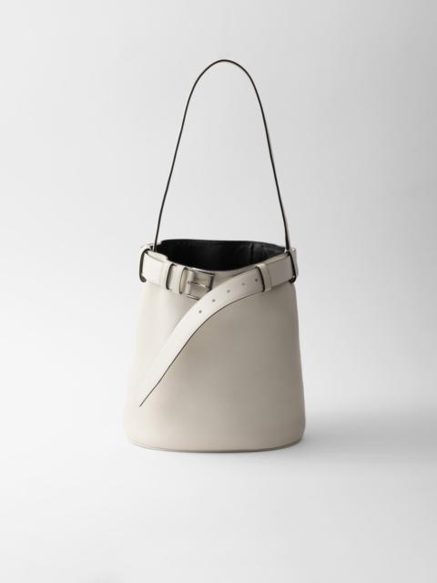 Prada Buckle leather bucket bag with belt