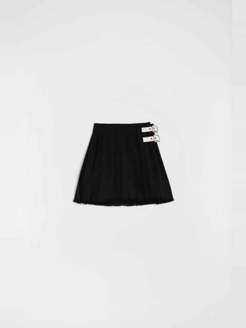 Wool Canvas Mini Skirt