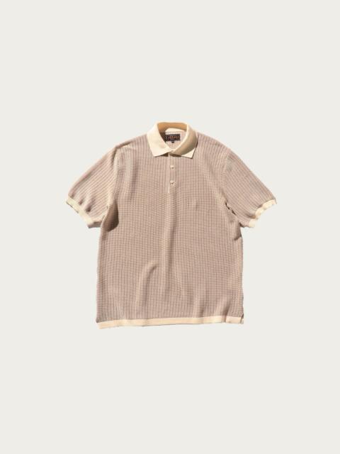 Knit Polo "WASHI" 2 Tone - Off White