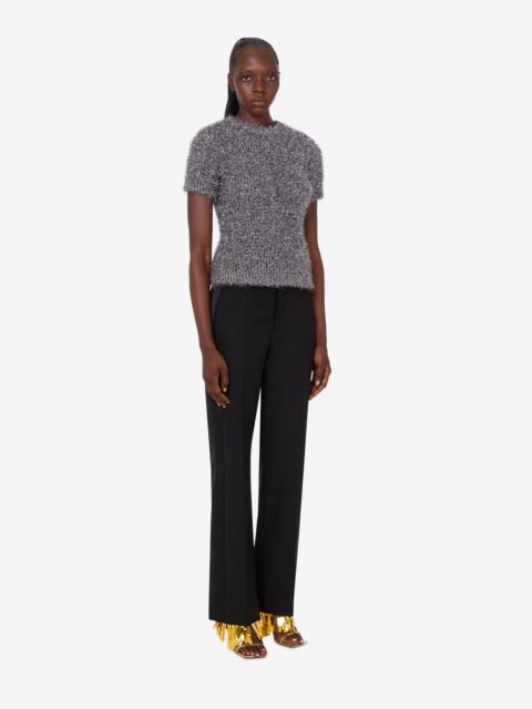 METALLIC EFFECT FABRIC SWEATER