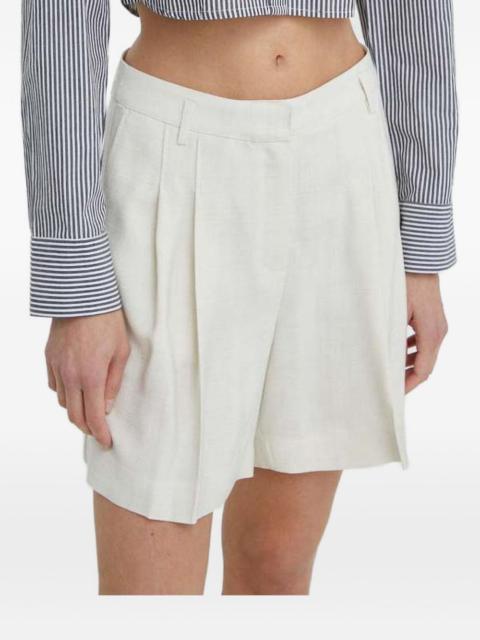 pleated belt-loops shorts