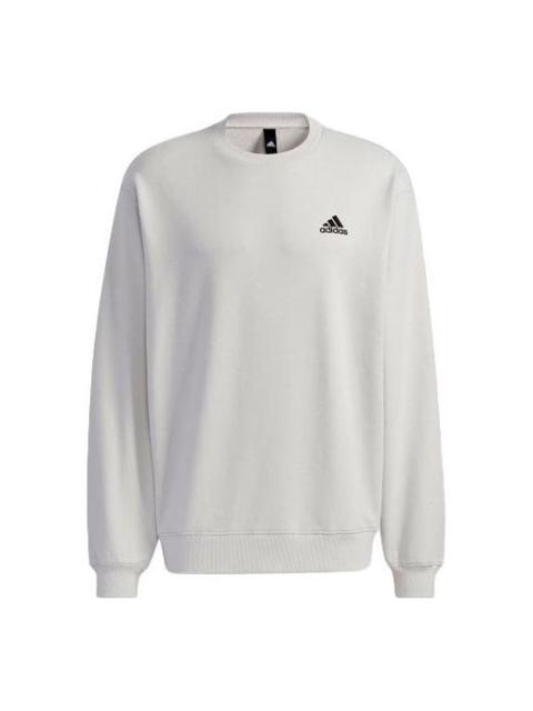 adidas Logo Sweat Sports Training Round Neck Pullover Gray H37068