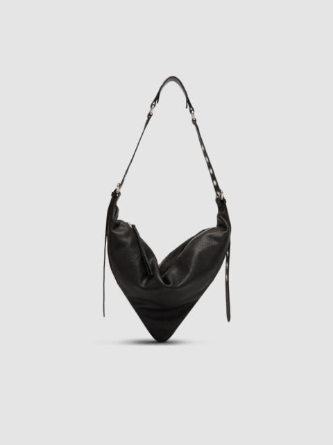 Trayana Black Washed Leather Crossbody Bag