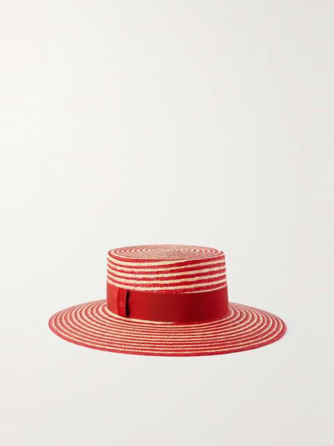 Tow-tone straw fedora