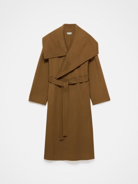 WOMENS LONGLINE WRAP FRONT COAT IN CUMIN