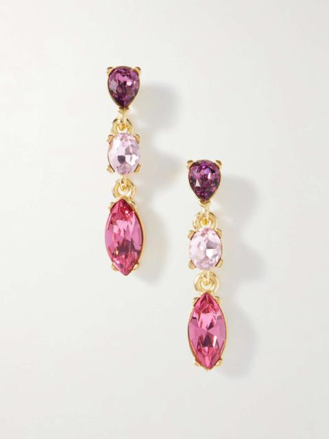 Gold-tone crystal earrings Pink