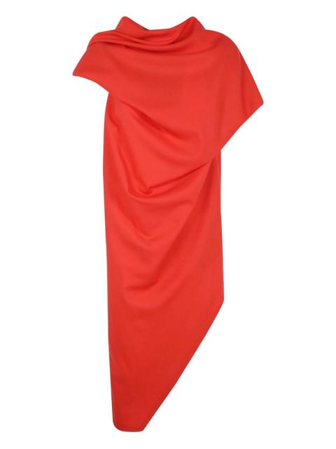 Uni-Form Wool asymmetric-design midi dress