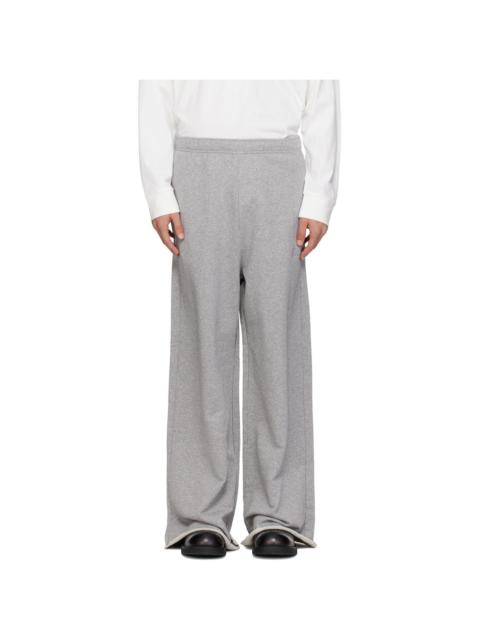 Gray Embroidered Logo Sweatpants