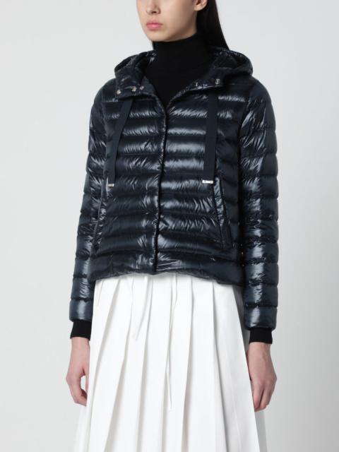 Navy blue ultralight nylon puffer jacket