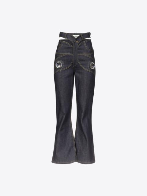 RAW DENIM BUTTERFLY CROPPED JEAN