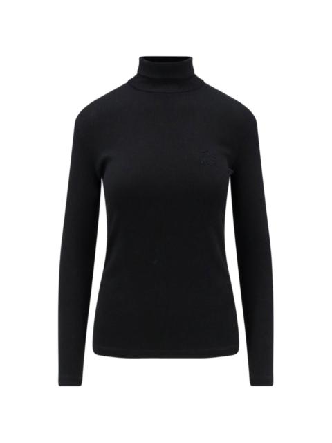 embroidered-logo turtleneck sweater