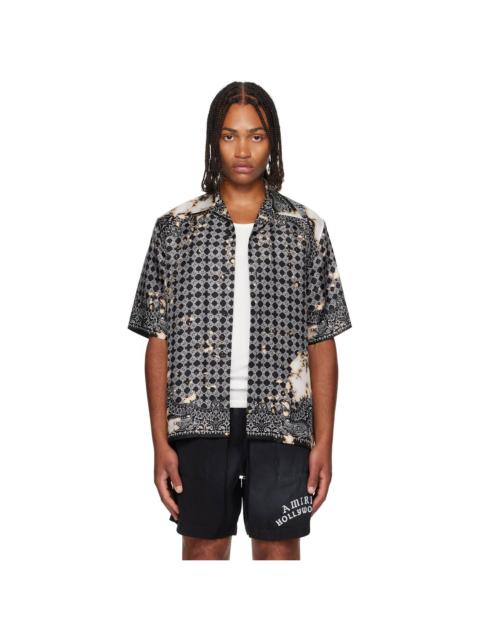 Black Bleach Bandana Bowling Shirt