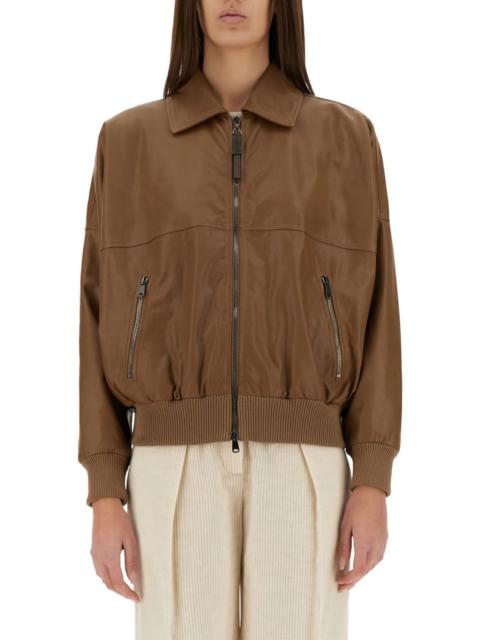 zip-fastening ribbed-hem jacket